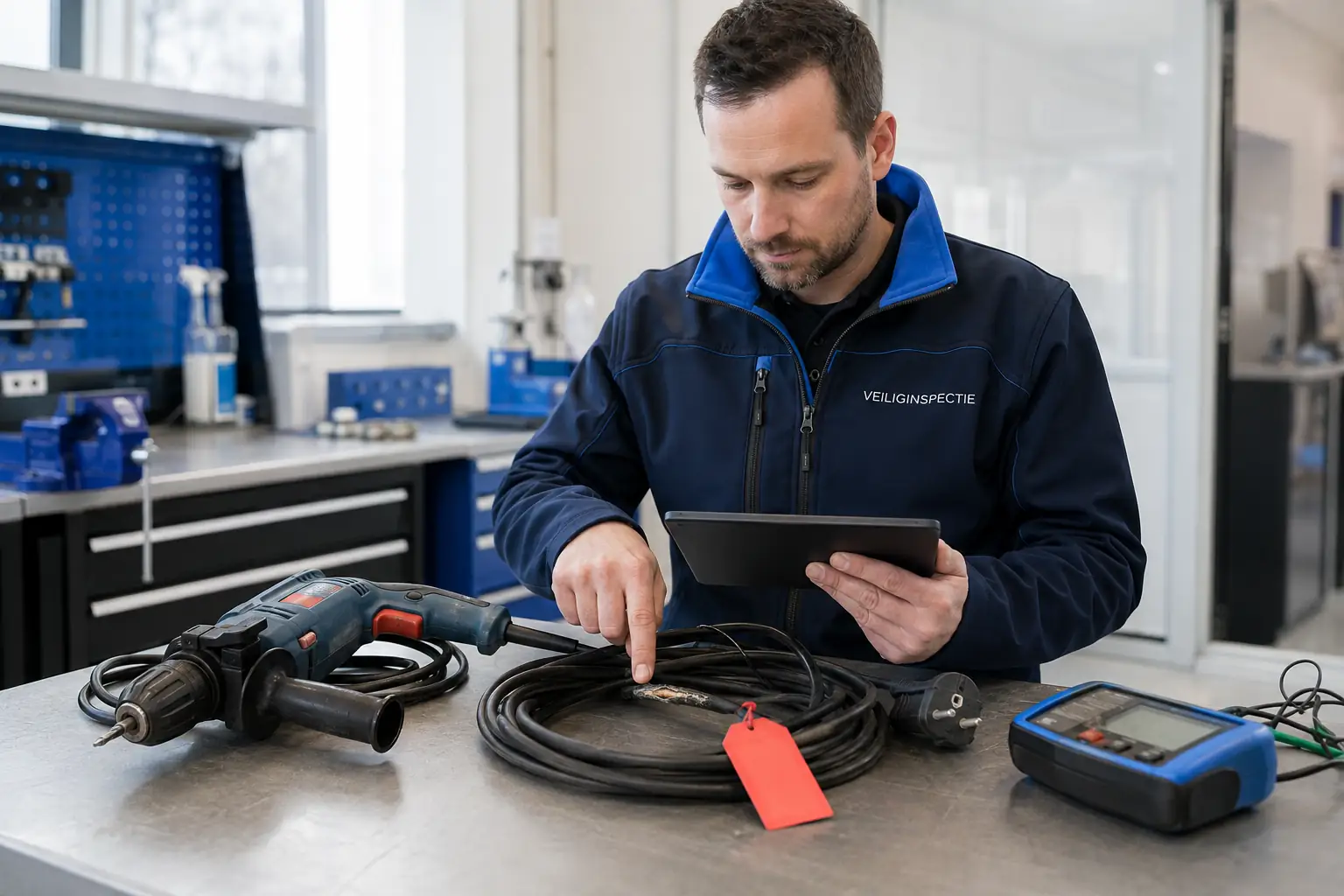 Controle van elektrisch gereedschap met meetapparatuur